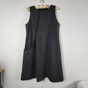 Oska Women's Sleeveless Houndstooth Pattern Round Neck Casual Mini Dress Black 2